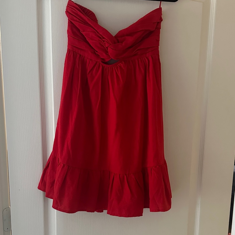 Cotton Candy Strapless Red Dress